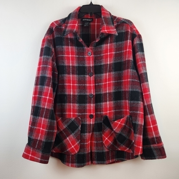 Softworks Women's plaid button down Shacket shirt Size Large - Picture 1 of 6
